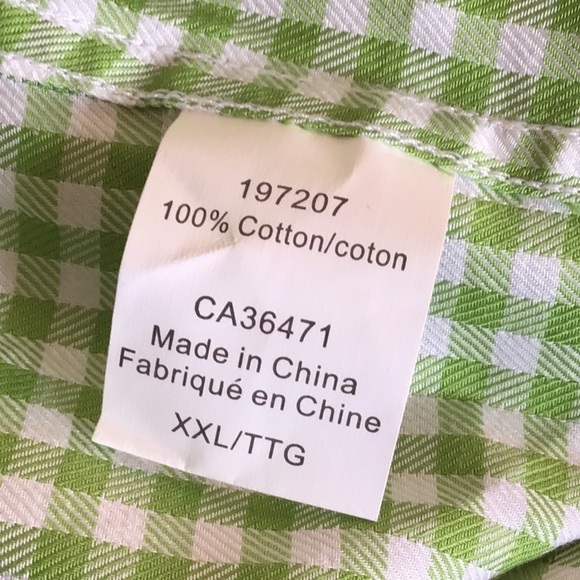 TAILORBYRD green check plaid button front shirt XXL - Picture 7 of 8